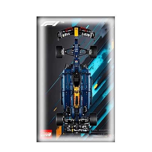 Wanddisplay für Lego 42206 Racing | Wandhalter zur Wandmontage | für Bauset 42206 | Ideales Geschenk für Auto-Fans | 80x50cm (42206 D+USB-Licht) von QIXINDGYH