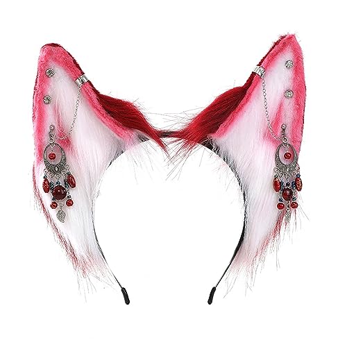 QIYUDUOLA Cartoon Stirnband Wolf Füchse Ohren Form Haarreifen Plüsch Karneval Party Kopfschmuck Cosplay Party Kostüm Requisiten Uni von QIYUDUOLA