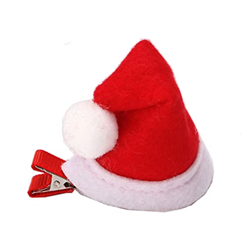 QIYUDUOLA Nikolausmütze Entenschnabel Clip Haarspange Hut Haar Seitenclips Weihnachtsmütze Weihnachtsmann Kopfbedeckung Haarspangen von QIYUDUOLA