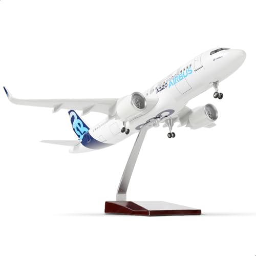 1/100 A320 Prototyp Modellflugzeug -Druckguss Airbus A320 Modellflugzeug Kit mit Ständer (14 in-L) Pre-built Modellflugzeug für Erwachsene -Aviation Creative Geschenke, Tabletop Collection Anzeige von QIYUMOKE