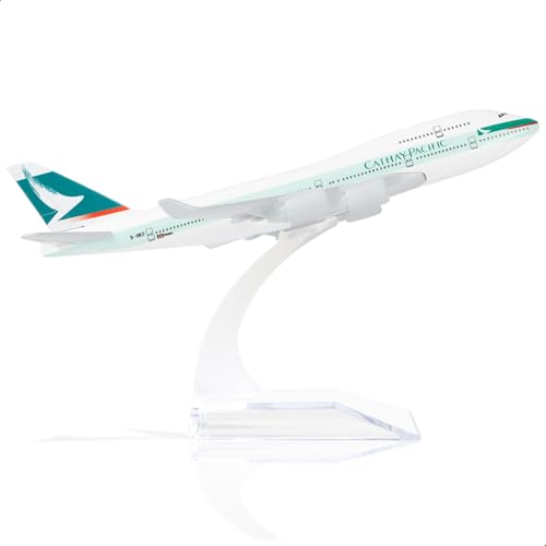 1/400 747 Flugzeugmodell Cathay Pacific-Boeing747 Modellflugzeug mit Ständer (6 Zoll lang) Legierung Boeing 747 Modellflugzeug Geschenk für Luftfahrt-Enthusiasten oder Desktop Display Dekorationen von QIYUMOKE