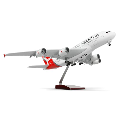 QIYUMOKE 1/160 Airbus A380 AU Airways 18 Zoll großes Modelldruckguss-Flugzeugmodellbausatz mit Ständer Sky Jumbo Airliner Modellflugzeug Sammlermodellbausatz als Geschenk von QIYUMOKE