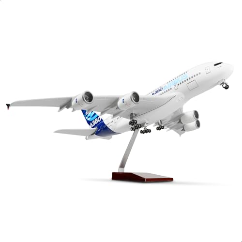 QIYUMOKE 1/160 Airbus A380 Prototyp 18 Zoll großes Modelldruckguss-Flugzeugmodellbausatz mit Ständer Sky Jumbo Airliner Modellflugzeug Display Sammlermodellbausatz als Geschenk von QIYUMOKE