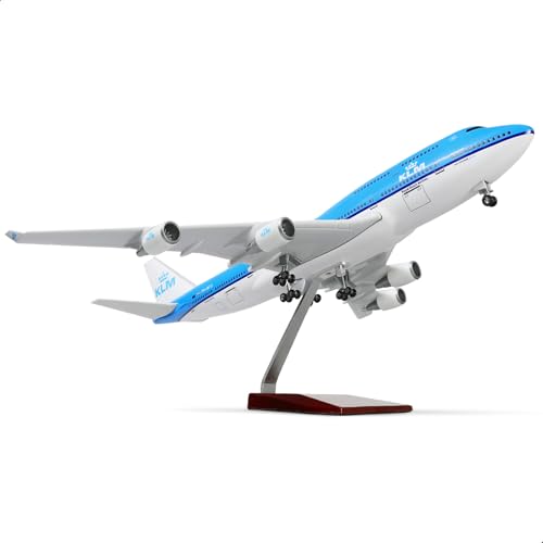 QIYUMOKE 1/160 BO/eing 747 17 Zoll Großes Modelldruckguss-KLM747-Flugzeugmodellbausatz Fluglinienmodellflugzeug mit Ständer zum Sammeln als Geschenk für Luftfahrtbegeisterte von QIYUMOKE