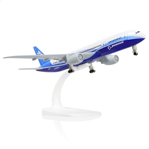 QIYUMOKE 1/300 Boeing 787 Prototyp-Flugzeugmodell aus druckgegossenem Metall mit Halterung, Modellbausatz für Passagierflugzeug, Sammlerstück, Geschenk für Luftfahrtenthusiasten von QIYUMOKE