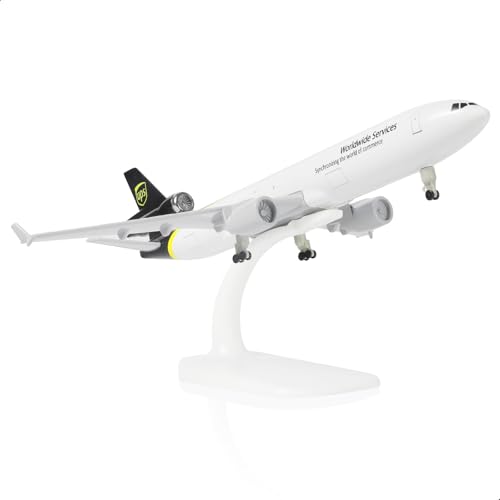 QIYUMOKE 1/300 Metallflugzeugmodell für UPS MD-11 Modellflugzeug mit Ständer (7.5 Zoll lang) Ausstellungsdekoration für Luftfahrtbegeisterte. von QIYUMOKE