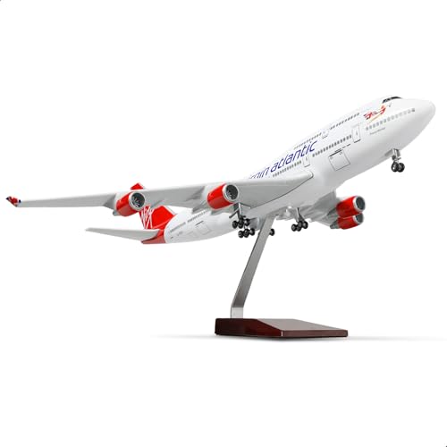 QIYUMOKE Britisches VAA 1/160 747 Großmodellflugzeug mit Ständer für Boeing 747-400 Vorgefertigte Modellflugzeugbausätze für Erwachsene (17 Zoll L) Luftfahrtbegeisterte, Flugzeuggeschenke von QIYUMOKE