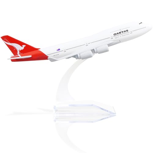 QIYUMOKE Boeing 747 AU 1/400 Druckguss-Metall-Flugzeugmodell mit Legierungs-Display-Ständer Modell im Maßstab für Geschenk für Luftfahrt-Liebhaber von QIYUMOKE