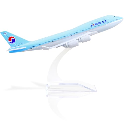 QIYUMOKE Boeing 747 Korean Airlines 1/400 Flugzeugmodell aus Druckgussmetall mit Ständer, Airline-Modell, Legierung, Display, Sammlerstück, Modellbausatz für Luftfahrt-Enthusiasten, Geschenk QIYUMOKE Boeing 747 Korean Airlines 1/400 Flugzeugmodell aus Druckgussmetall mit Ständer, Airline-Modell, Legierung, Display, Sammlerstück, Modellbausatz für Luftfahrt-Enthusiasten, Geschenk von QIYUMOKE