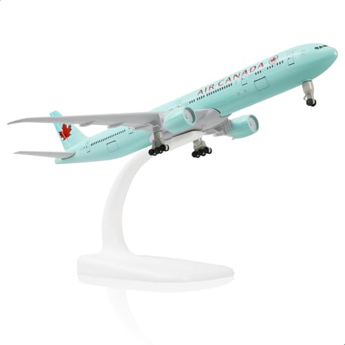 QIYUMOKE Boeing 777 Air Canada 1/300 Druckguss-Metall-Flugzeugmodell mit Ständer, Legierungsdisplay, Airliner, Sammlerstück, Modellbausatz für Luftfahrt-Enthusiasten, Geschenk von QIYUMOKE