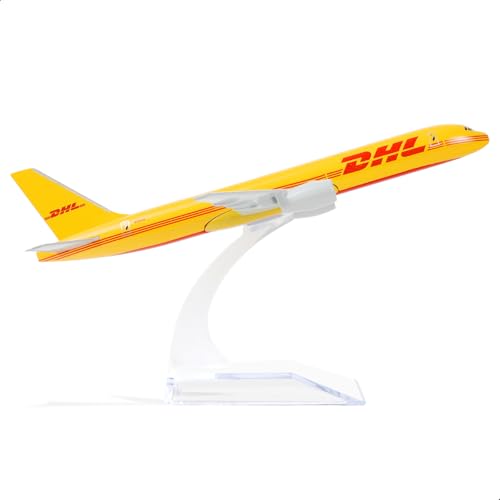 QIYUMOKE Boeing757 DHL Airlines 1:400 Diecast Metal Airplane Model with Stand Alloy Model Kit for Aviation Enthusiast Gift von QIYUMOKE