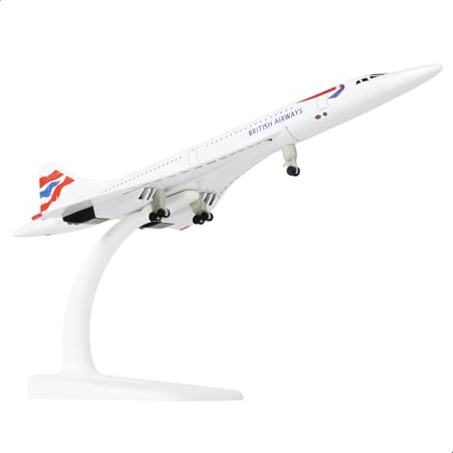 QIYUMOKE Concorde British Airways im Maßstab 1:300 Druckgussmetall Flugzeugmodellbausatz mit Ständer Concorde Modellflugzeug für Erwachsene Luftfahrt Geschenke oder Flugzeuge Souvenirs (7,9-Zoll L) QIYUMOKE Concorde British Airways im Maßstab 1:300 Druckgussmetall Flugzeugmodellbausatz mit Ständer Concorde Modellflugzeug für Erwachsene Luftfahrt Geschenke oder Flugzeuge Souvenirs (7,9-Zoll L) von QIYUMOKE
