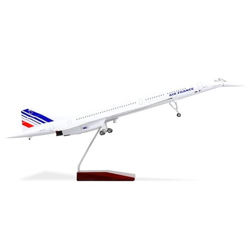 QIYUMOKE Concorde-Flugzeug aus Druckguss-Metall, Maßstab 1:125, Air France Edition, ideales Sammlerstück und Geschenk für Luftfahrt-Enthusiasten von QIYUMOKE