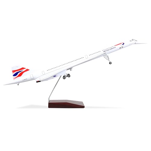 QIYUMOKE Concorde-Flugzeug aus Druckguss-Metall, Maßstab 1:125, British Airways Edition, ideales Sammlerstück und Geschenk für Luftfahrt-Enthusiasten von QIYUMOKE