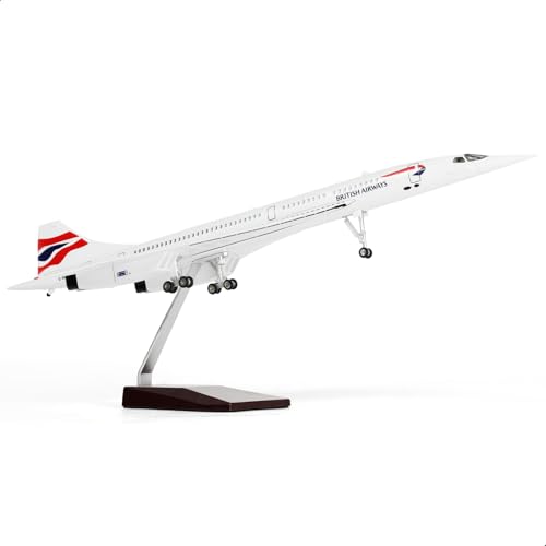 QIYUMOKE Concorde-Flugzeug aus Druckguss-Metall, Maßstab 1:125, British Airways Edition, ideales Sammlerstück und Geschenk für Luftfahrt-Enthusiasten QIYUMOKE Concorde-Flugzeug aus Druckguss-Metall, Maßstab 1:125, British Airways Edition, ideales Sammlerstück und Geschenk für Luftfahrt-Enthusiasten von QIYUMOKE