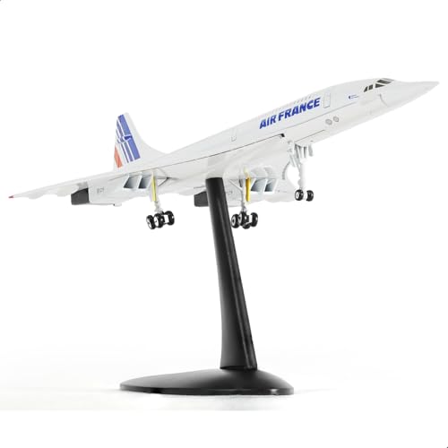 QIYUMOKE Concorde-Flugzeug im Maßstab 1:200, Druckguss-Metall, Air France Edition, ideales Sammlerstück und Geschenk für Luftfahrt-Enthusiasten von QIYUMOKE