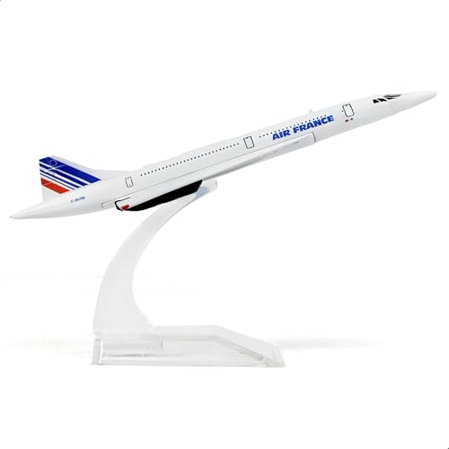 QIYUMOKE Concorde Metalldruckguss-Flugzeugmodell - 1:400 Legierung Concorde Modell Mini-Flugzeug mit Ständer für Display oder Geschenke| Air France QIYUMOKE Concorde Metalldruckguss-Flugzeugmodell - 1:400 Legierung Concorde Modell Mini-Flugzeug mit Ständer für Display oder Geschenke| Air France von QIYUMOKE