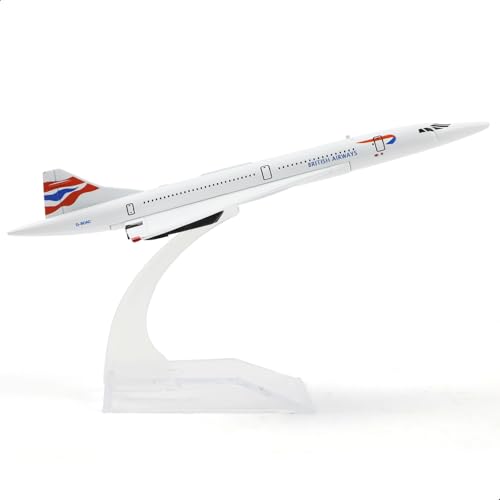 QIYUMOKE Concorde Metalldruckguss-Flugzeugmodell - 1:400 Legierung Concorde Modell Mini-Flugzeug mit Ständer für Display oder Geschenke| British Airways QIYUMOKE Concorde Metalldruckguss-Flugzeugmodell - 1:400 Legierung Concorde Modell Mini-Flugzeug mit Ständer für Display oder Geschenke| British Airways von QIYUMOKE