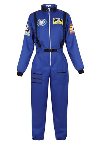 QJIRZB Astronauten-Kostüm für Erwachsene, Raumfahrer, Cosplay, Halloween, Blau, Größe L von QJIRZB