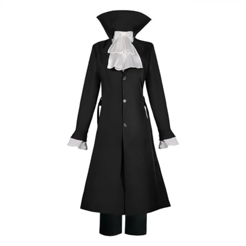 QJIRZB Bungo Stray Dogs Cosplay Kostüm Dazai Osamu/Nakahara Chuuya Halloween Cosplay Outfit Uniform Anime Verkleidung für Herren (Akutagawa Ryunosuke, L) von QJIRZB