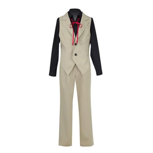 QJIRZB Bungo Stray Dogs Cosplay Kostüm Dazai Osamu/Nakahara Chuuya Halloween Cosplay Outfit Uniform Anime Verkleidung für Herren (Kunikida Doppo, XL) von QJIRZB