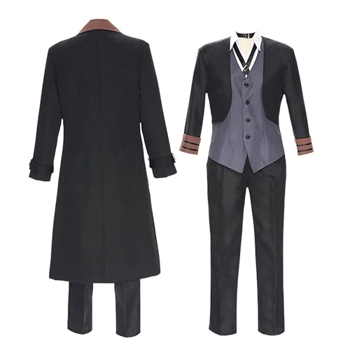 QJIRZB Bungo Stray Dogs Cosplay Kostüm Dazai Osamu/Nakahara Chuuya Halloween Cosplay Outfit Uniform Anime Verkleidung für Herren (Nakahara Chuuy-Cosplay C, 3XL) von QJIRZB