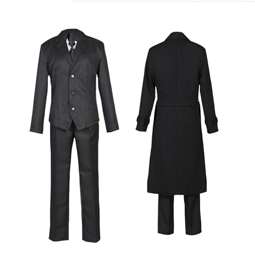 QJIRZB Bungo Stray Dogs Cosplay Kostüm Dazai Osamu/Nakahara Chuuya Halloween Cosplay Outfit Uniform Anime Verkleidung für Herren (Osamu Dazai-cosplay a, 3XL) von QJIRZB