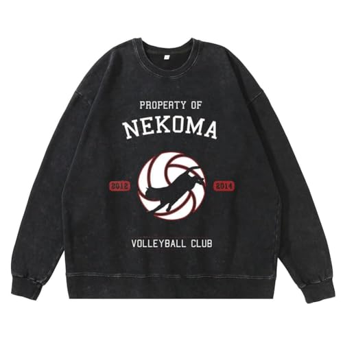 QJIRZB Haikyuu Anime bedruckter Pullover Tobio Kageyama Hinata Shoyo Herren Herbst Lose Langarm Jacke für Old Fashion Style (Typ 11, 3XL) von QJIRZB