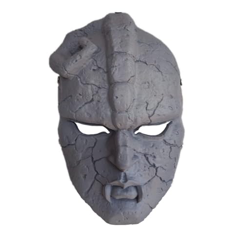 QJIRZB Halloween-Cosplay-Maske, japanische Anime-Figur, Dio Brando/Jonathan Joestar, Harzstein, Geistermaske, Karnevalsmaske, Basteldekorationen (zum Tragen, 24 x 16 cm) von QJIRZB