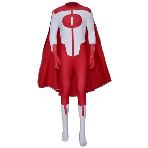 QJIRZB Invincible Cosplay Omni Man Jumpsuit Cloak Uniform Cosplay Kostüm Erwachsene Herren Halloween Super Hero Bodysuit Outfits (Omni Man, L) von QJIRZB