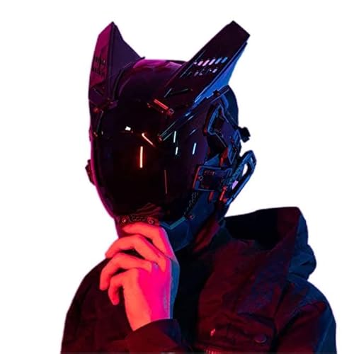 QJYZHAN Cyberpunk Maske, Futuristische Techwear Helm Coole Cyber Maske, Coole Maske Cosplay Zubehör Halloween Vollgesichtsmaske von QJYZHAN