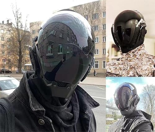 QJYZHAN Cyberpunk Maske, Futuristische Techwear Helm Coole Cyber Maske, Coole Maske Cosplay Zubehör Halloween Vollgesichtsmaske von QJYZHAN