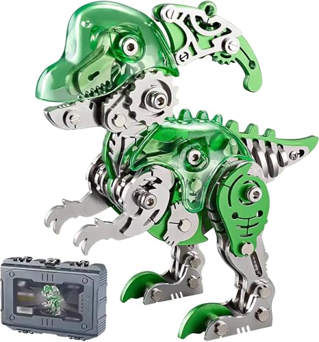 3D Metall Modellbausatz für Erwachsene - 3D Metall Puzzle DIY Mini Dinosaurier Modell, 3D Laserschnitt Modell Steampunk Sammelbares Spielzeug-Deko MA0042 von QKBMFK