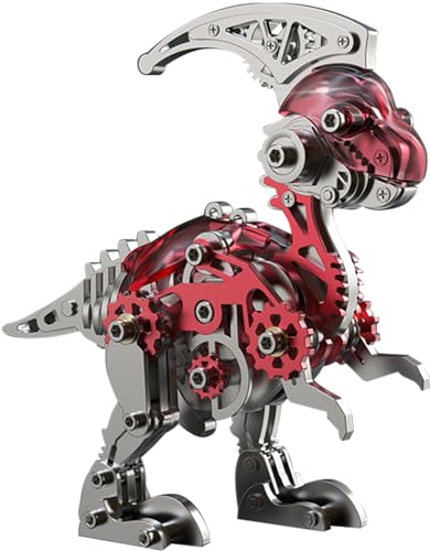 3D Metall Modellbausatz für Erwachsene - 3D Metall Puzzle DIY Mini Dinosaurier Modell, 3D Laserschnitt Modell Steampunk Sammelbares Spielzeug-Deko Parasaurolophus,A von QKBMFK