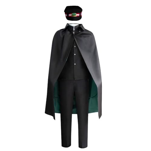 QKNTKF Anime Bungo Stray Dogs Cosplay Kostüm Full Set Ranpo Edogawa Herren Uniform Outfit mit Umhang Halloween Weihnachten Cosplay Kostüme für Erwachsene (Ranpo Edogawa, S) von QKNTKF