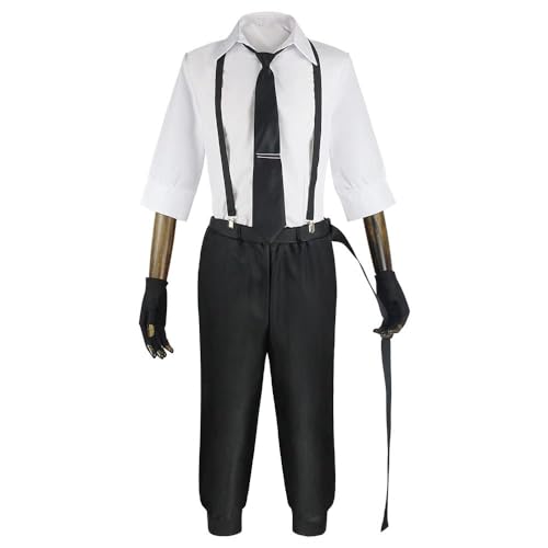 QKNTKF Bungo Stray Dogs Cosplay Nakahara Chuuya/Dazai Osamu/Akutagawa Ryunosuke/Nakajima Chuuya Uniformen Komplettes Set für Halloween Weihnachten Karneval Party Cosplay Outfit (Nakajima Atsushi, S) von QKNTKF