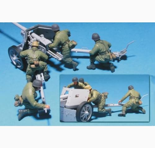 QLKFTRVNH 1/35 WWII Artillery Group Troop Resin Model Kit Unbemalter und unmontierter Soldat Resin Model Kit (4 Mann, ohne Kanone) //I6G2O1 von QLKFTRVNH