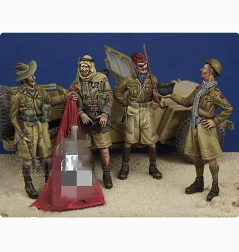 QLKFTRVNH 1/35 WWII Britischer Soldat Resin Modellbausatz Unbemalt und unmontiert Soldat Resin Modellbausatz (4 Männer, Keine Fahrzeuge) // F5v2f1 von QLKFTRVNH