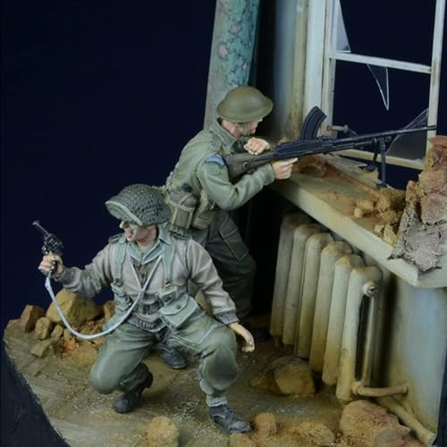 QLKFTRVNH 1/35 WWII British Soldiers Resin Soldier Model Kit Unbemalte und unmontierte Figur Resin Model Kit (2 Figuren, Szene Nicht enthalten) //U6w8Z2 von QLKFTRVNH