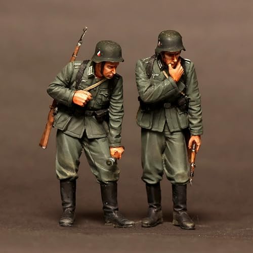 QLKFTRVNH 1/35 WWII Deutscher Soldat Resin Modellbausatz Unbemalt und unmontiert Soldat Resin Modellbausatz (2-Personen) // F9v7n2 von QLKFTRVNH