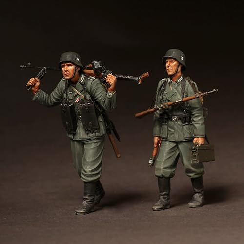 QLKFTRVNH 1/35 WWII Deutscher Soldat Resin Modellbausatz Unbemalt und unmontiert Soldat Resin Modellbausatz (2-Personen) // F9v7n3 von QLKFTRVNH