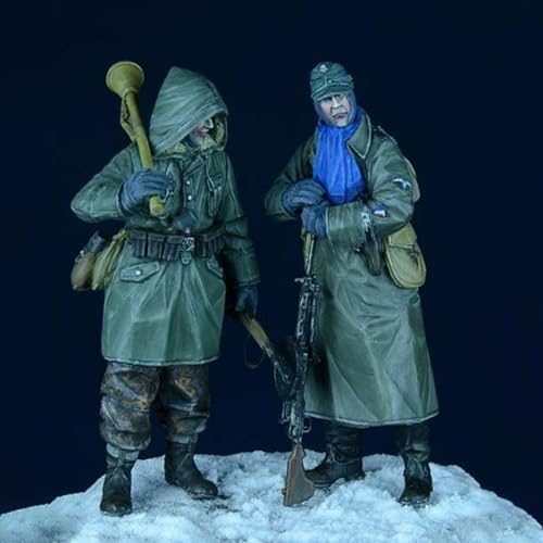 QLKFTRVNH 1/35 WWII German Soldier Resin Soldier Model Kit Unbemalt und unmontiert Figur Resin Model Kit (2-Personen) //U8w7Z3 von QLKFTRVNH