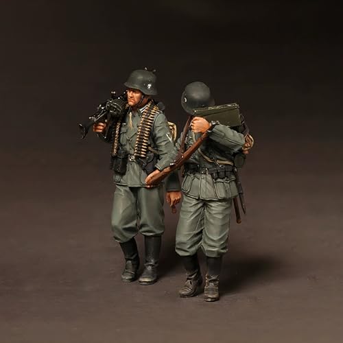 QLKFTRVNH 1/35 WWII German Soldier Resin Soldier Model Kit Unbemalt und unmontiert Figur Resin Model Kit (2-Personen) //U8w7Z5 von QLKFTRVNH