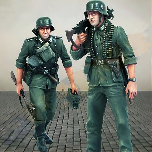 QLKFTRVNH 1/35 WWII German Soldier Resin Soldier Model Kit Unbemalt und unmontiert Figur Resin Model Kit (2-Personen) //U8w7Z9 von QLKFTRVNH