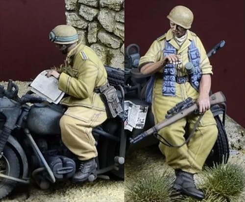 QLKFTRVNH 1/35 WWII Soldat Resin Modellbausatz Unbemalter und unmontierter Soldat Resin Modellbausatz (2 Figuren, kein Fahrzeug) // F3v7f4 von QLKFTRVNH