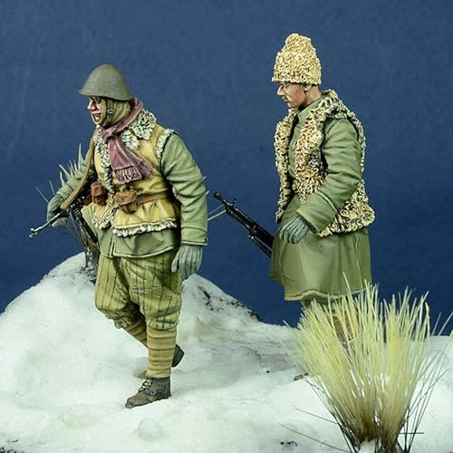 QLKFTRVNH 1/35 WWII Soldier Resin Model Kit Unbemalt und unmontiert Soldier Resin Model Kit (2-Personen)//F6v5n4 von QLKFTRVNH