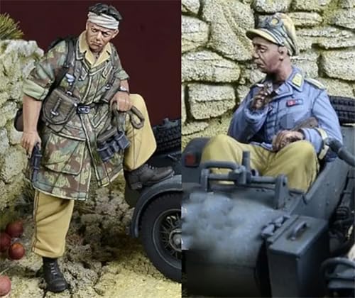 QLKFTRVNH 1/35 WWII Soldier Resin Model Kit Unbemalter und unmontierter Soldier Resin Model Kit (2 Figuren, Keine Fahrzeuge) //I5G9O2 von QLKFTRVNH