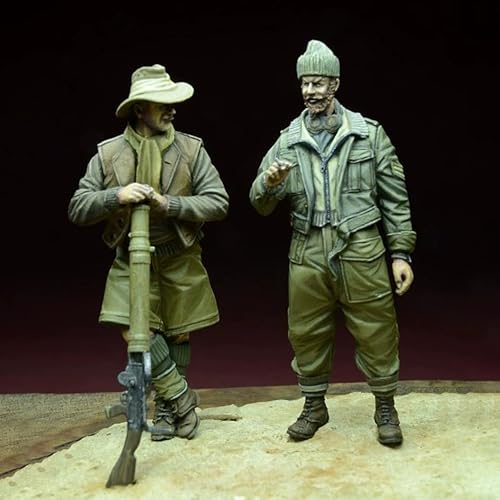 QLKFTRVNH 1/35 WWII Soldier Resin Soldier Model Kit Unbemalt und unmontiert Figur Resin Model Kit (2-Personen) //U8w6Z3 von QLKFTRVNH