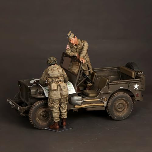 QLKFTRVNH 1/35 WWII US Soldier Resin Soldier Model Kit Unbemalte und unmontierte Figur Resin Model Kit (2 Männer, ohne Fahrzeug) //U7w2Z1 von QLKFTRVNH