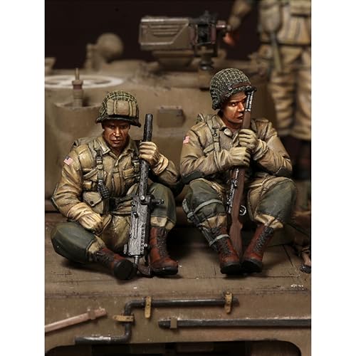 QLKFTRVNH 1/35 WWII US Tank Soldier Resin Soldier Model Kit Unbemalte und unmontierte Figur Resinmodellbausatz (2 Figuren, Keine Panzer) //U7w8Z1 von QLKFTRVNH